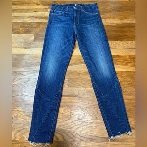7 FOR ALL MANKIND high waist ankle skinny jeans